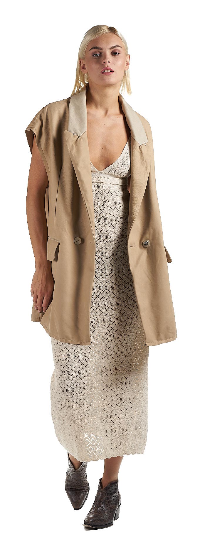 DANIELE BASTA LEATHER AND SILVER JACKET 